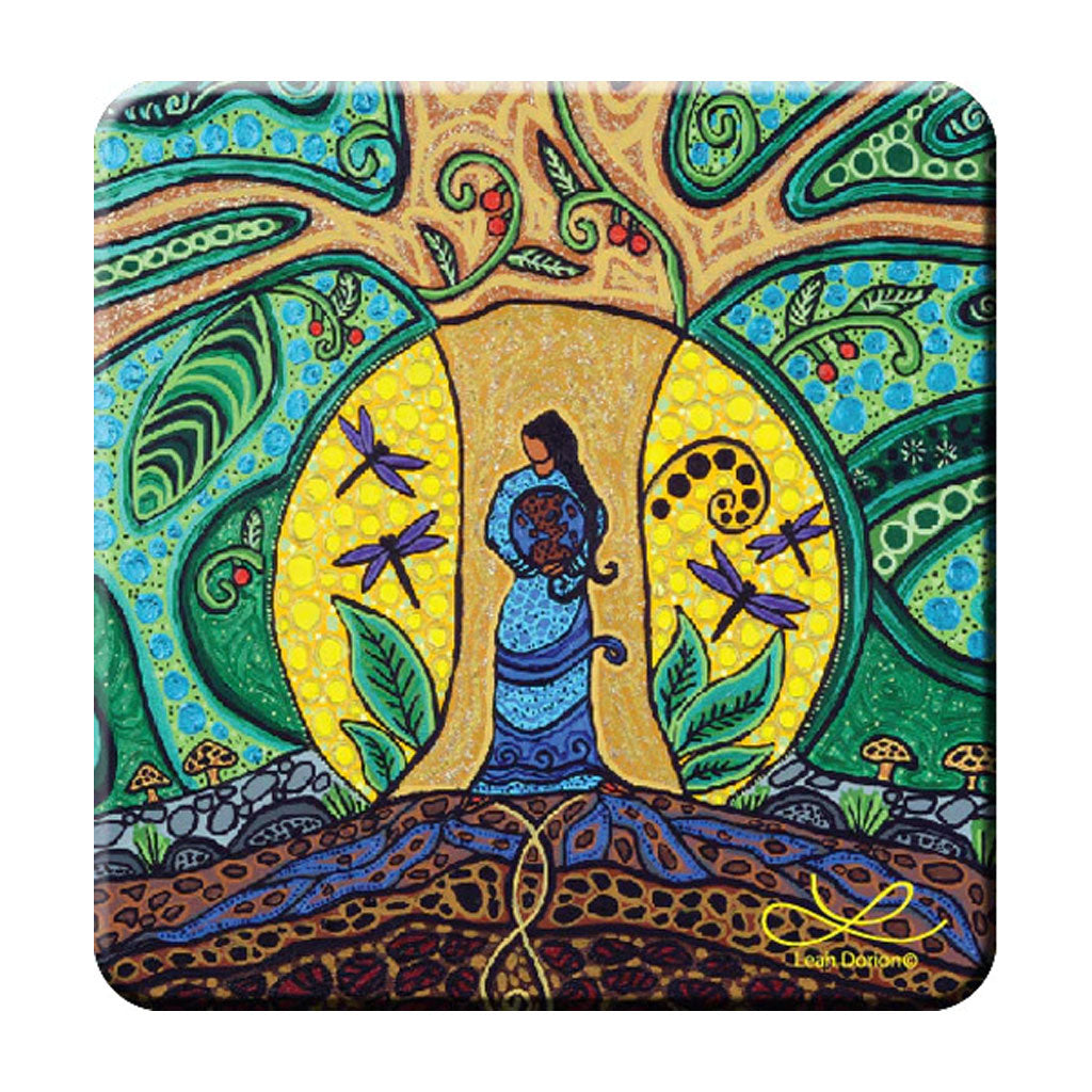 'Strong Earth Woman' Coasters by Leah Dorion