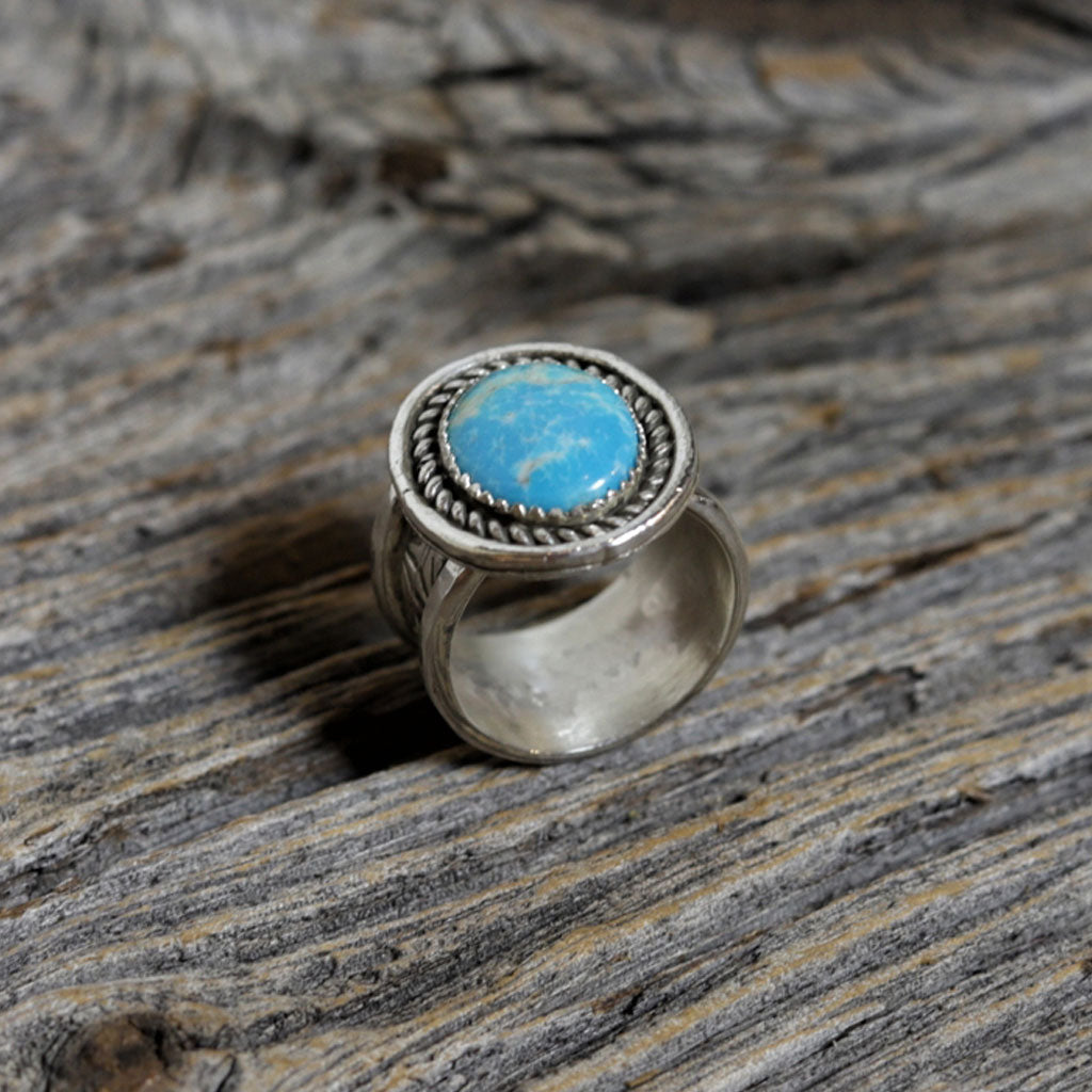 Silver & Turquoise Navajo Ring by Cody Begay