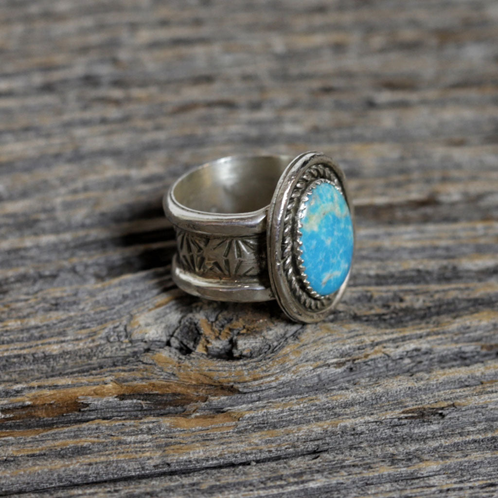 Silver & Turquoise Navajo Ring by Cody Begay