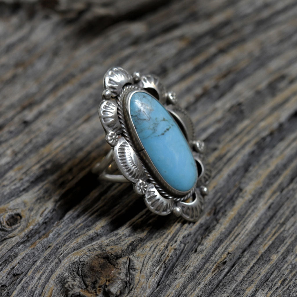 Navajo Silver & Turquoise Ring by Kree Blanchard