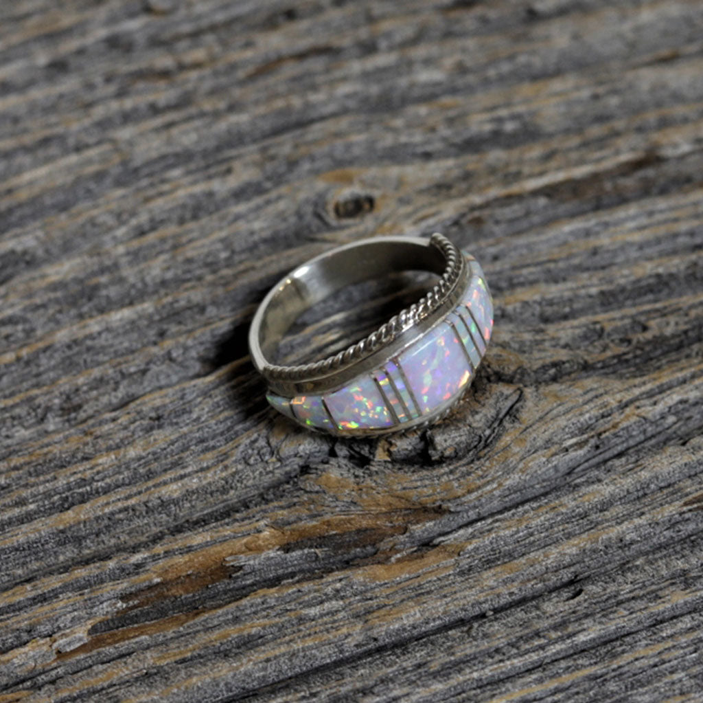 Silver & Opal Zuni Ring by Deidre Luna