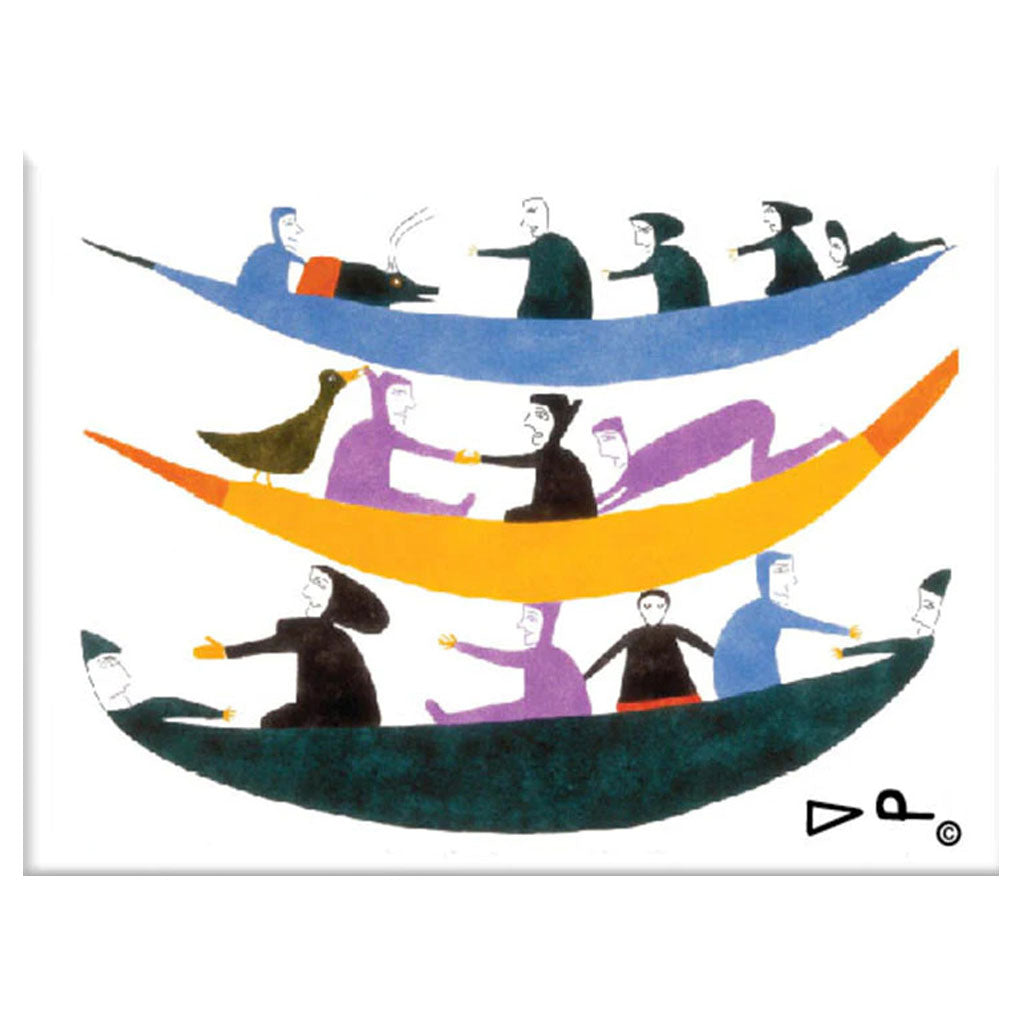 'People In Kayaks' Magnet by Jessie Oonark