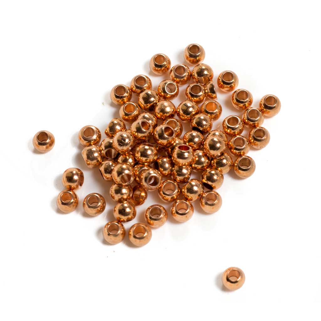 6mm Copper Plated Brass Beads