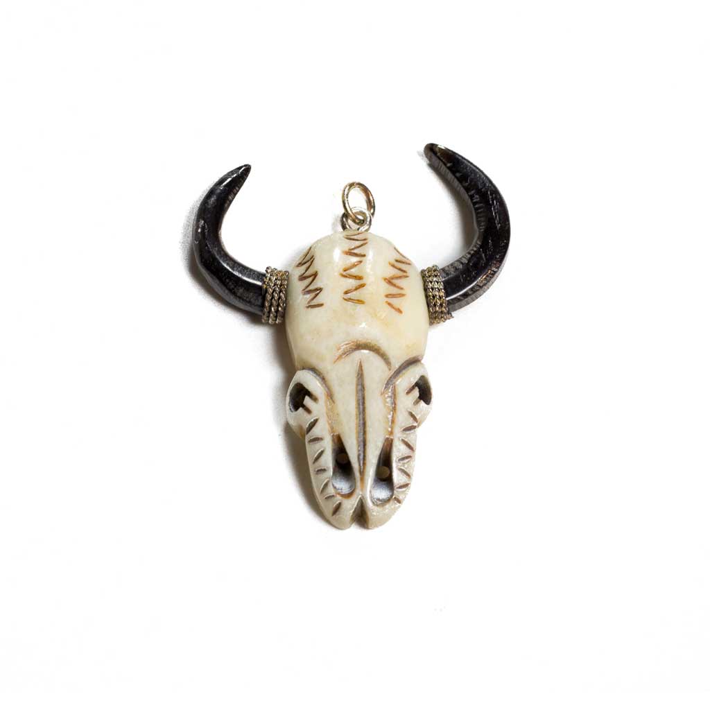 Cow Skull Bone & Horn Pendant