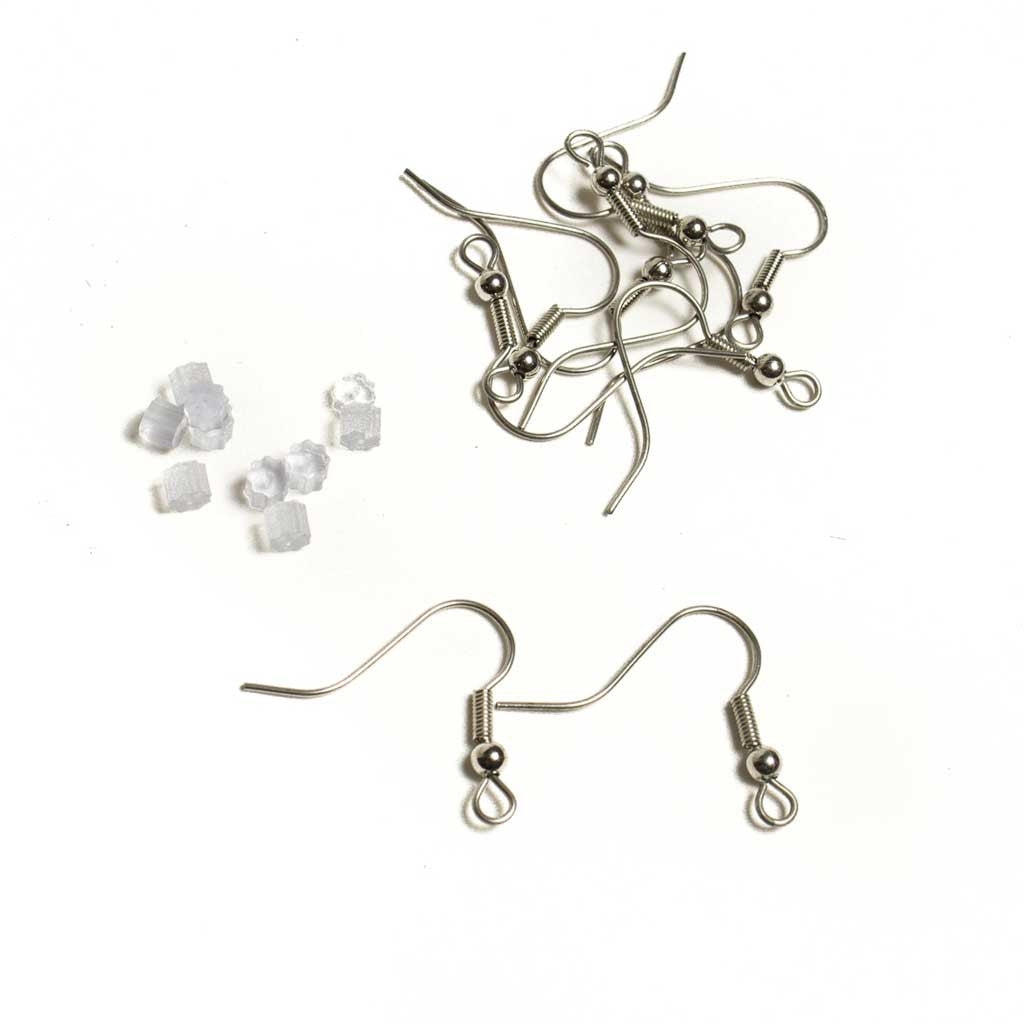Surgical Steel Earring Hooks w/ Backing - Beaded Dreams
