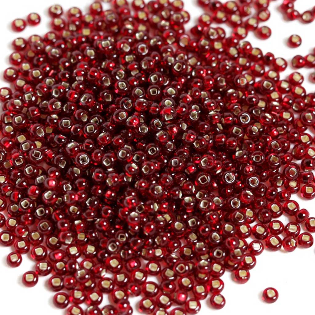 Red Silverlined - Size 8/0 Seedbeads