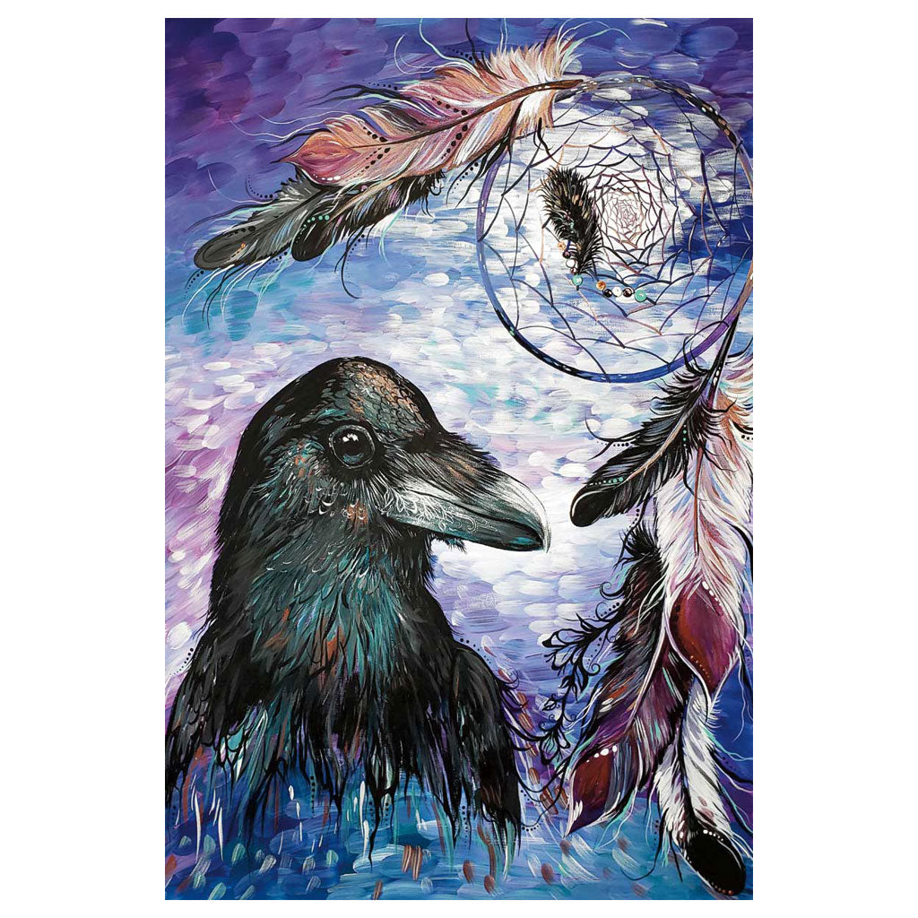 'Raven Dream Catcher' by Carla Joseph - 12" x 18" Print