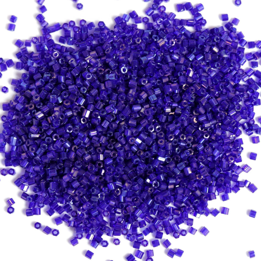 Transparent Navy Blue Aurora Borealis - 2 cut