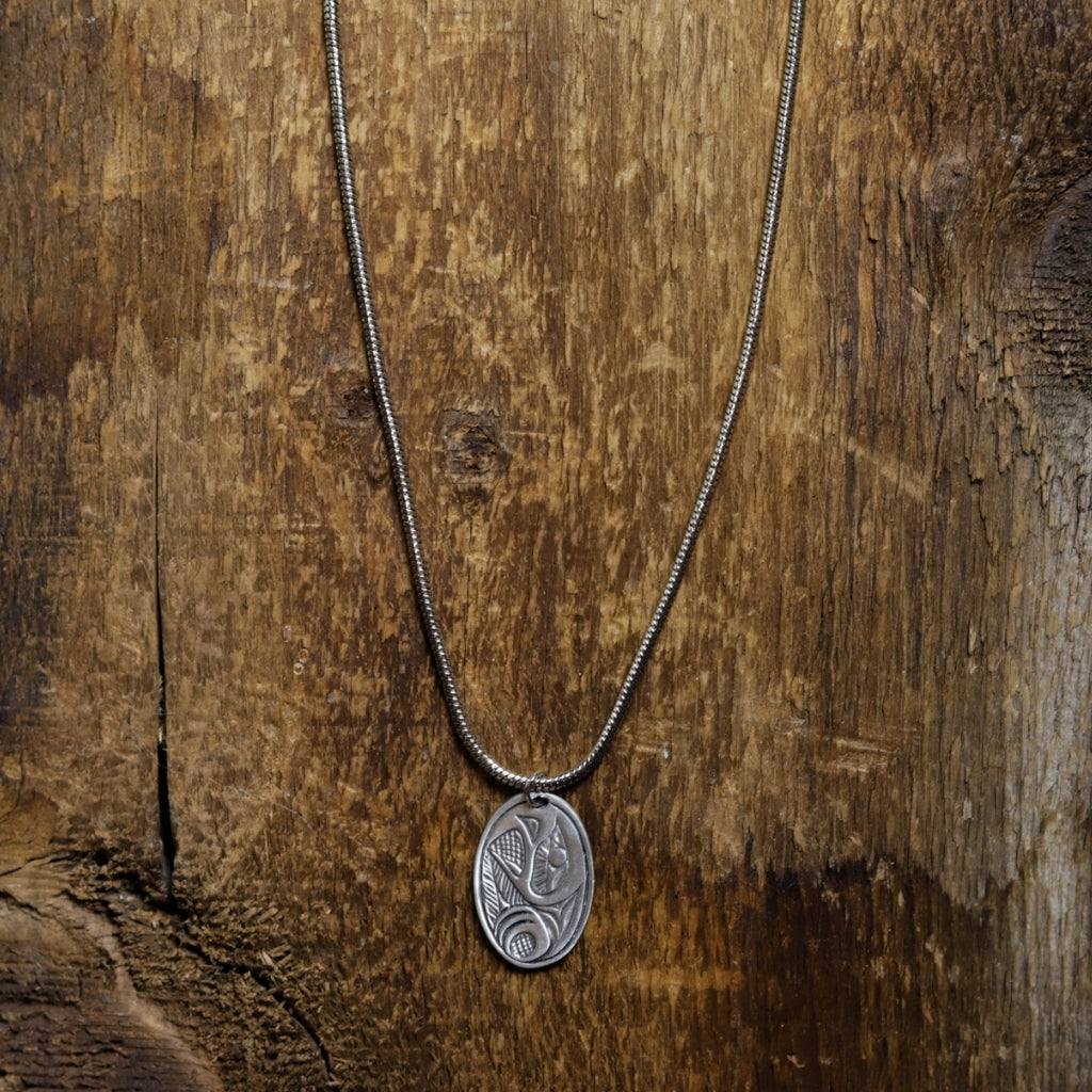 &#39;Eagle&#39; Pewter Pendant Neckace by Alex Helin