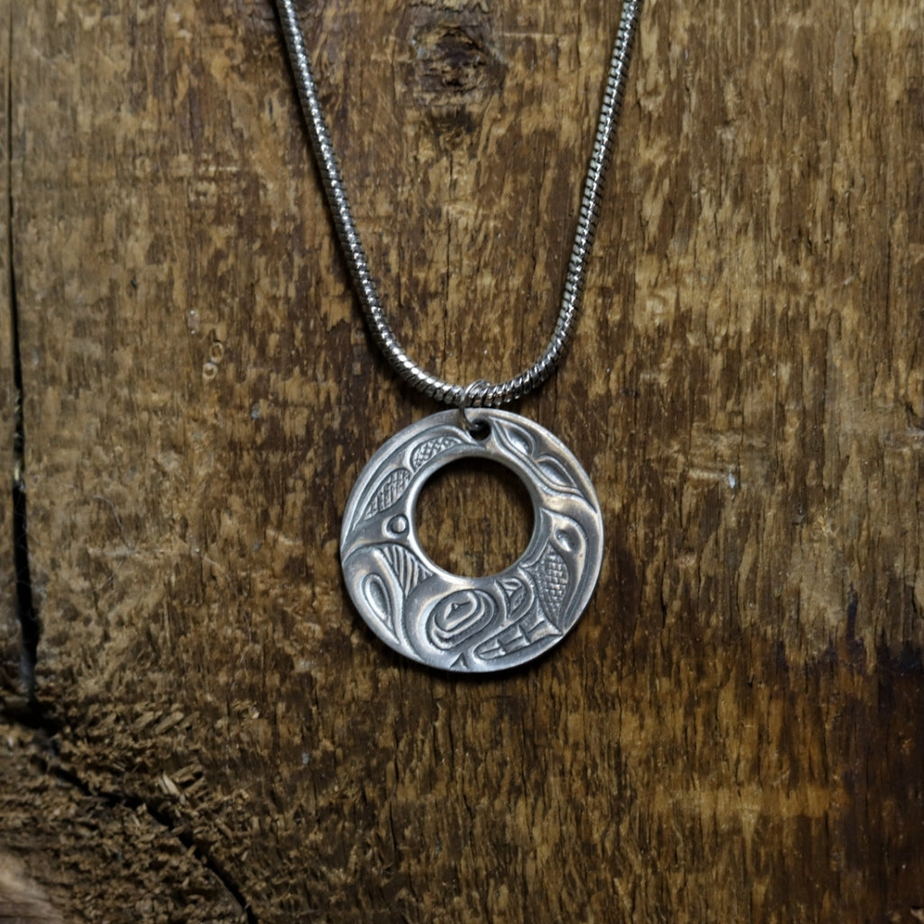 &#39;Orca&#39; Pewter Pendant Neckace by Alex Helin