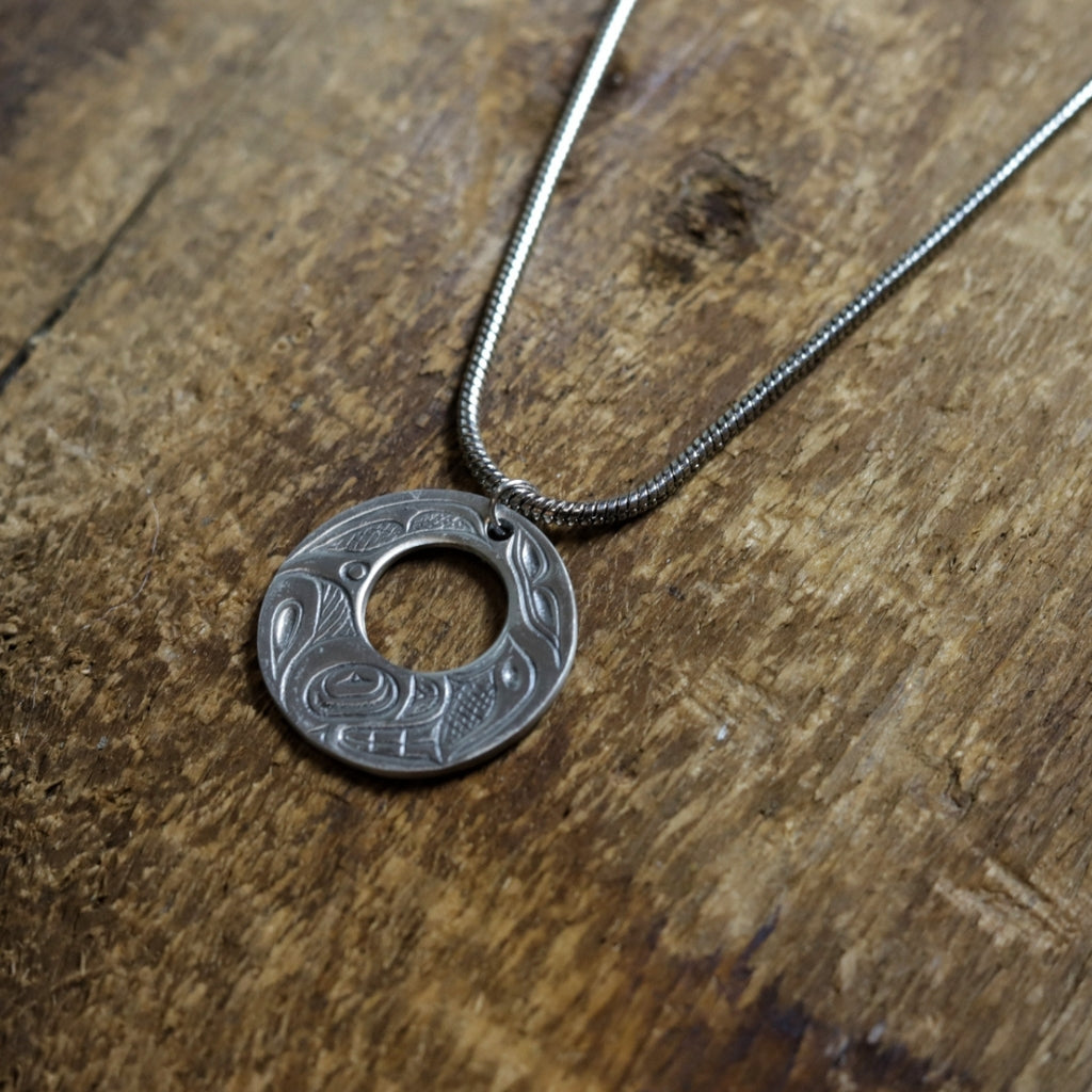 &#39;Orca&#39; Pewter Pendant Neckace by Alex Helin