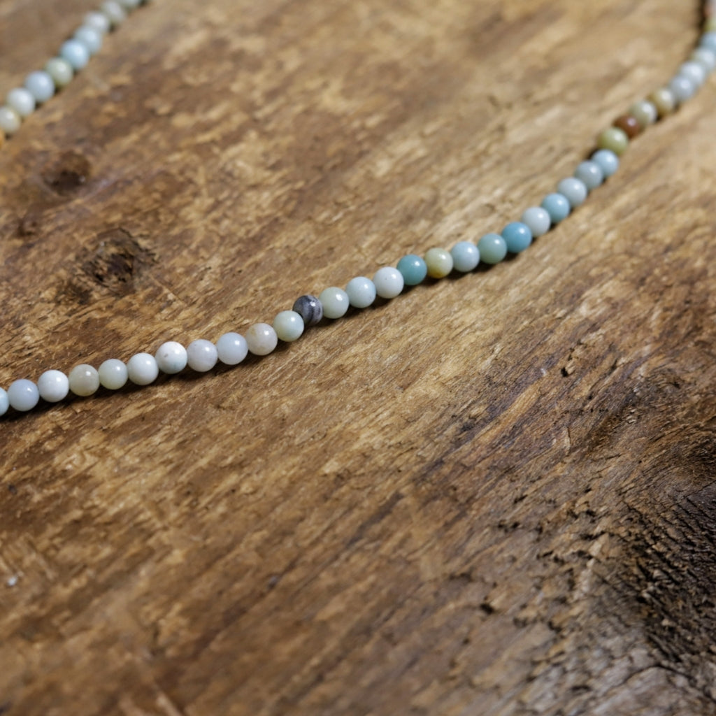 &#39;Raven&#39; Pewter Pendant with Amazonite Neckace by Alex Helin