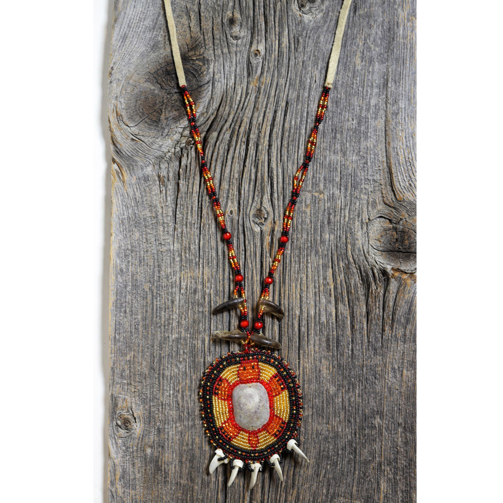 Bear Claw & Moose Vertebrae Medallion by Gracy Ratt