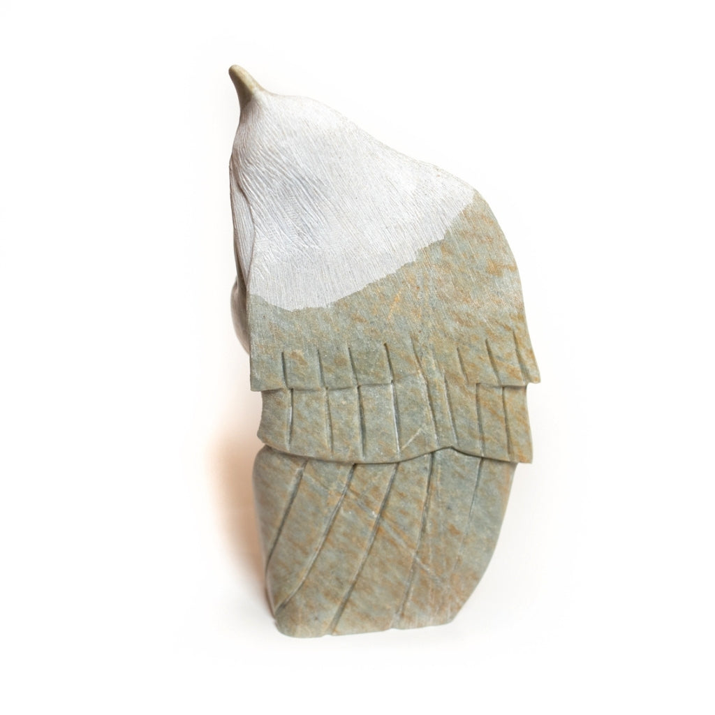 Lady and Eagle Soapstone Carving by Todd Longboat