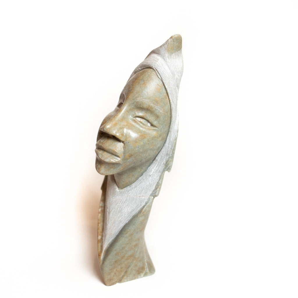 Lady and Eagle Soapstone Carving by Todd Longboat