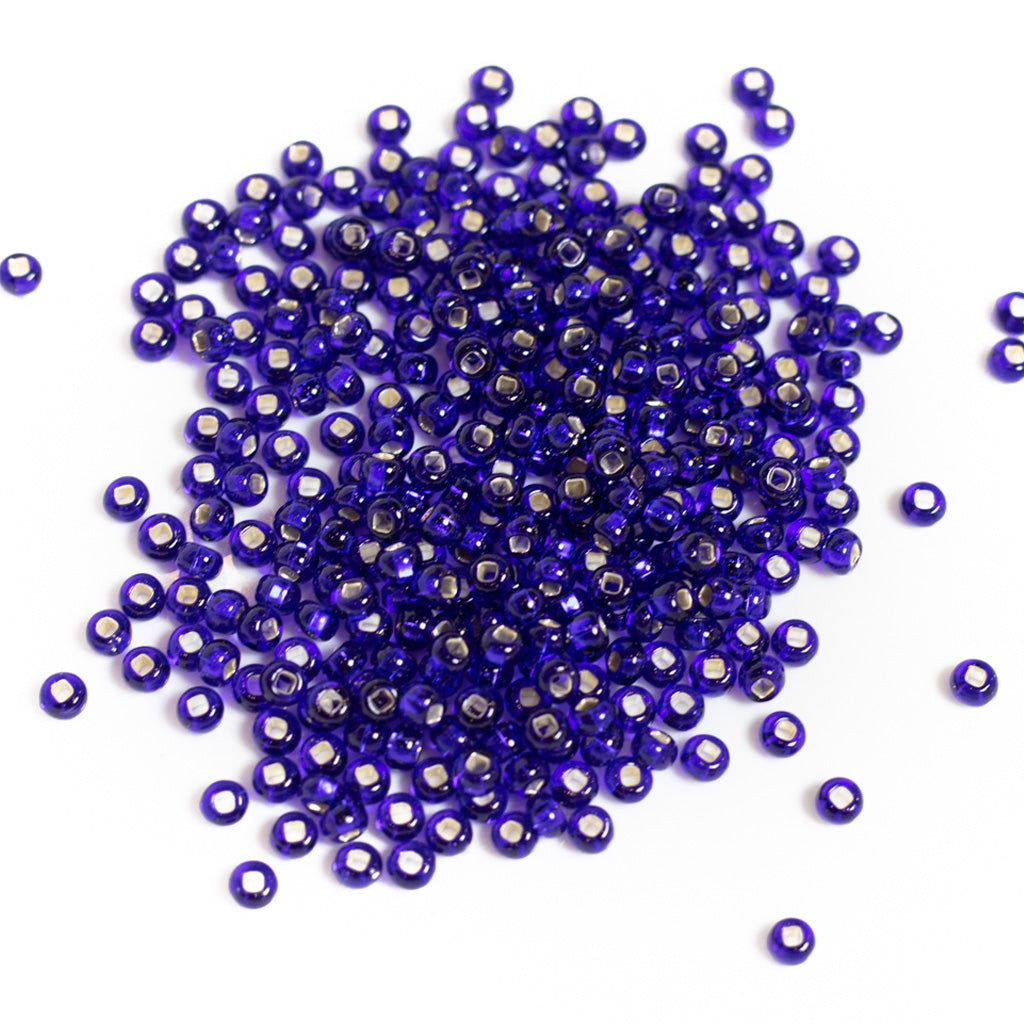 Royal Blue Silverlined Pony Beads
