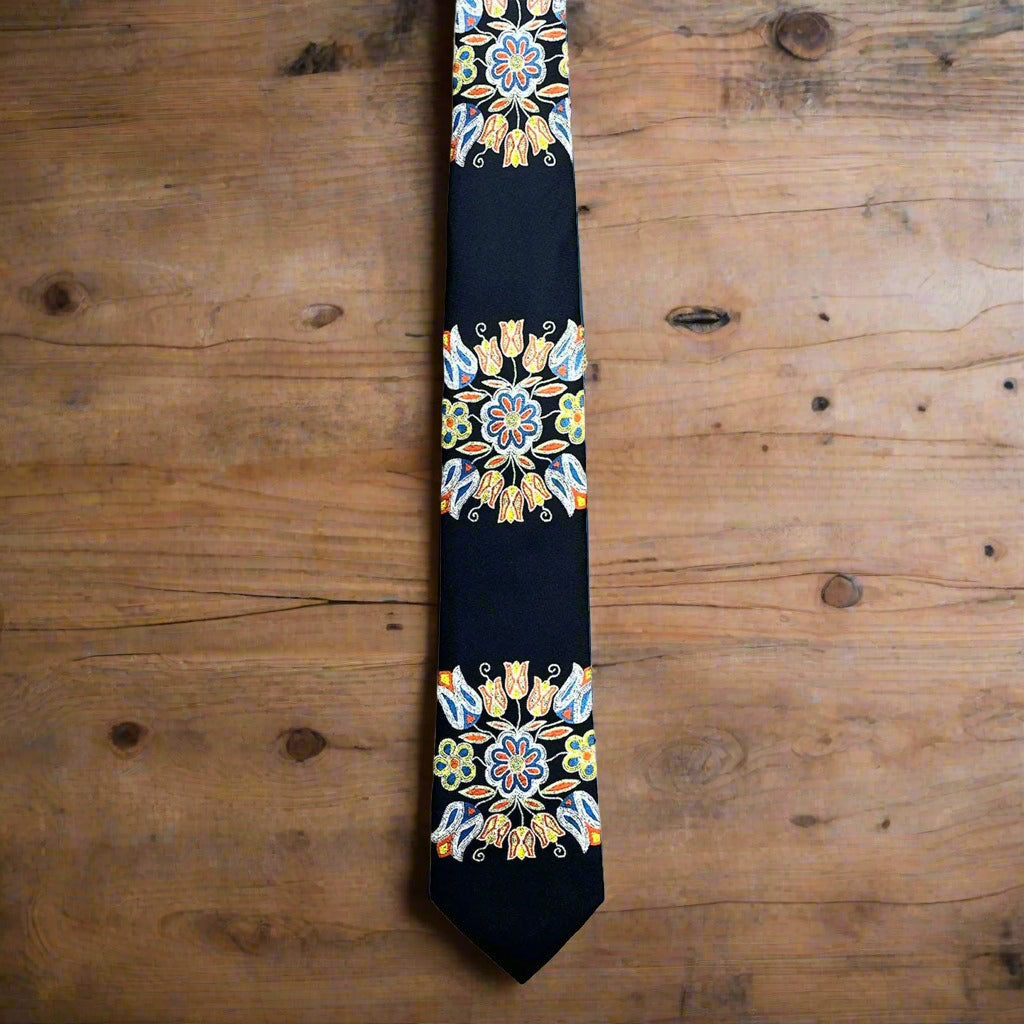 Slim Silk Tie - 'Silver Threads' by Deb Malcolm