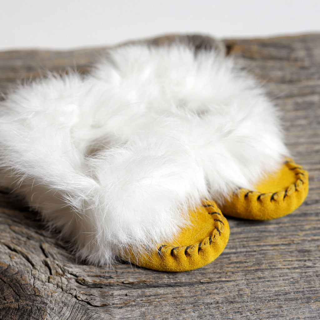 Baby Moccasins with Rabbit Fur