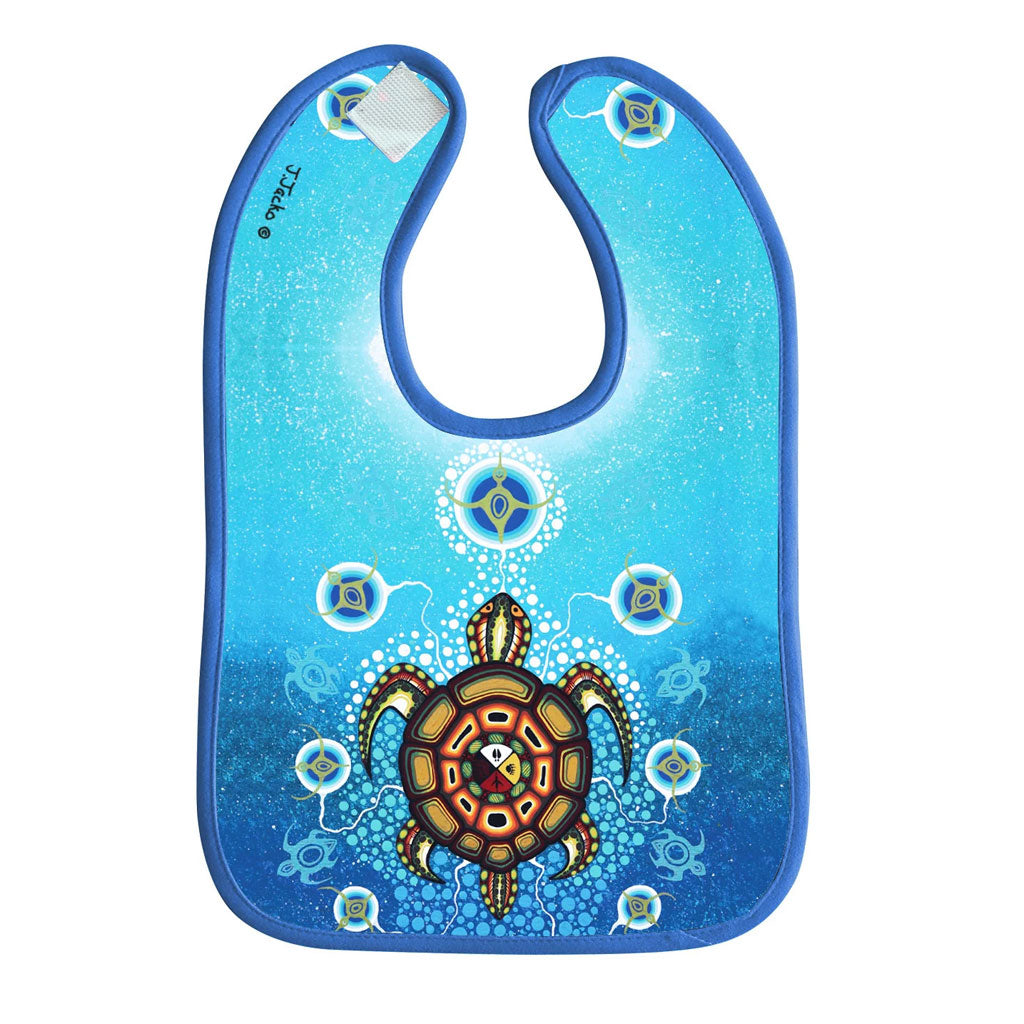 'Medicine Turtle' Microfibre Baby Bib by James Jacko