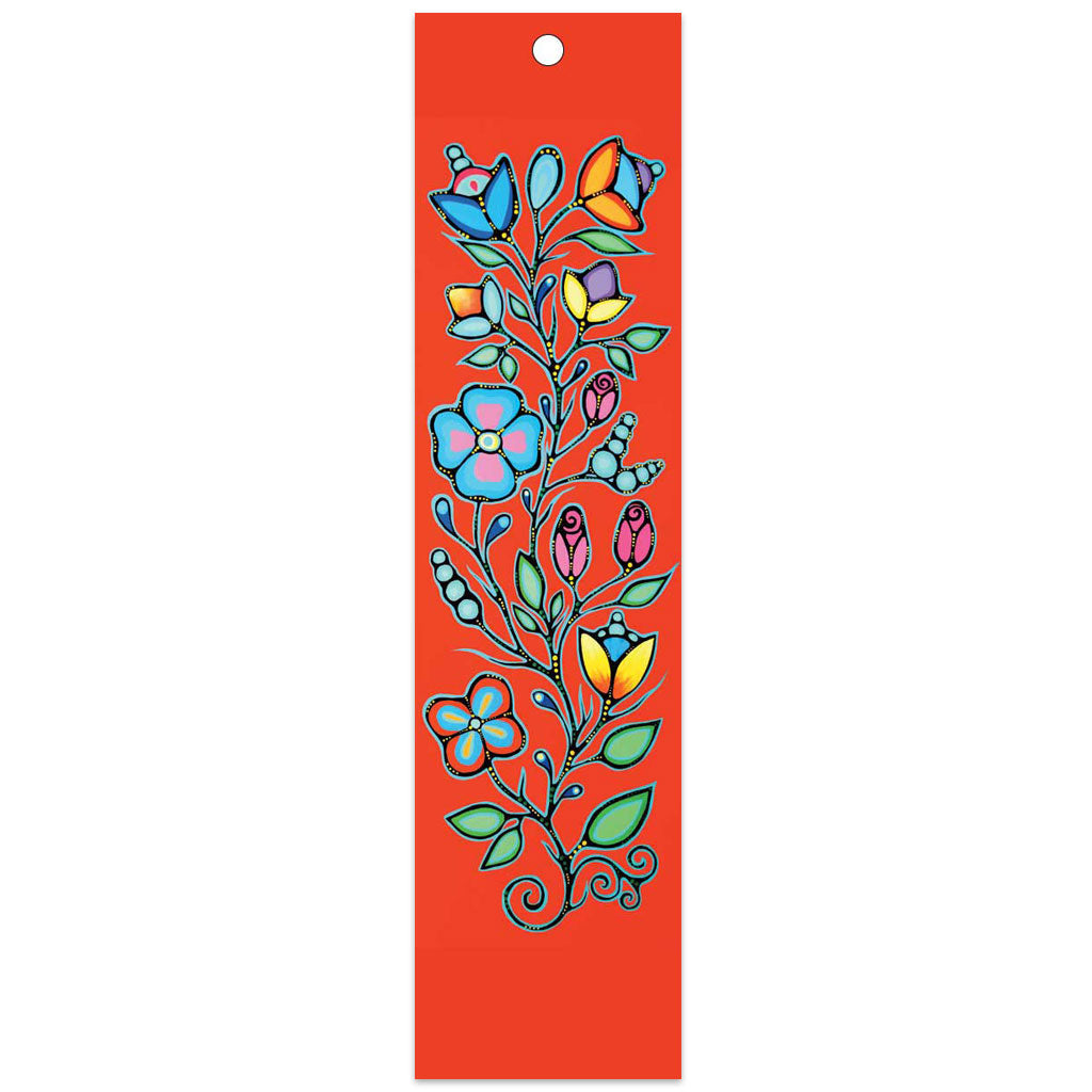 &#39;Red Ojibway Floral&#39; Bookmark by Jackie Traverse