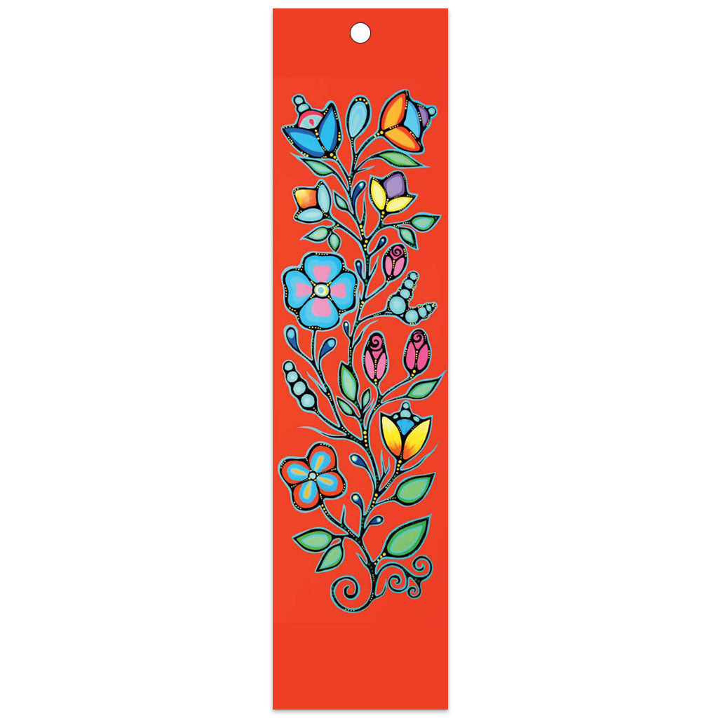 'Red Ojibway Floral' Bookmark by Jackie Traverse