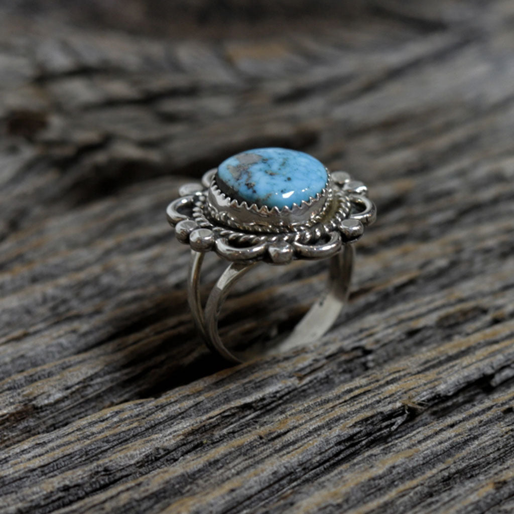 Navajo Silver & Turquoise Ring by Carole Dooline