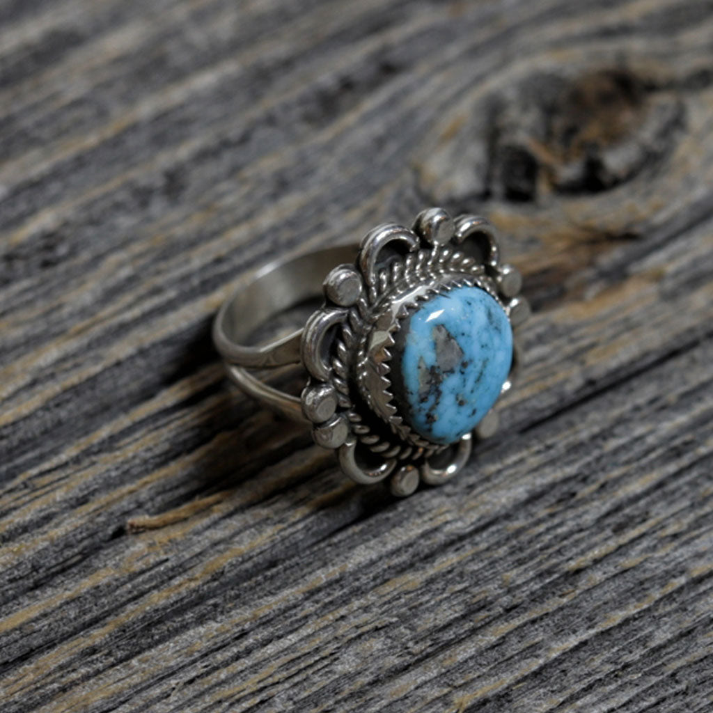 Navajo Silver & Turquoise Ring by Carole Dooline