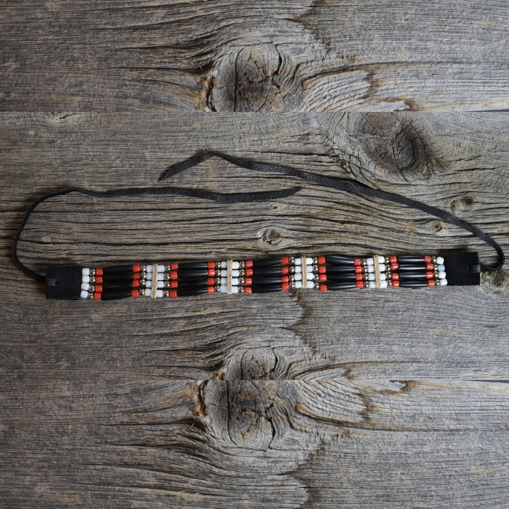 4 Row Choker - Black, White &amp; Red
