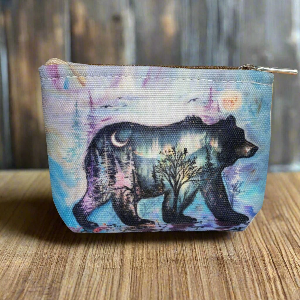 &#39;Midnight Bear&#39; Canvas Coin Purse by Carla Joseph