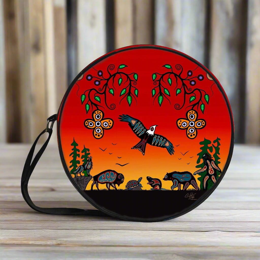 'Seven Grandfather Teachings' Drum Bag by Cody James Houle