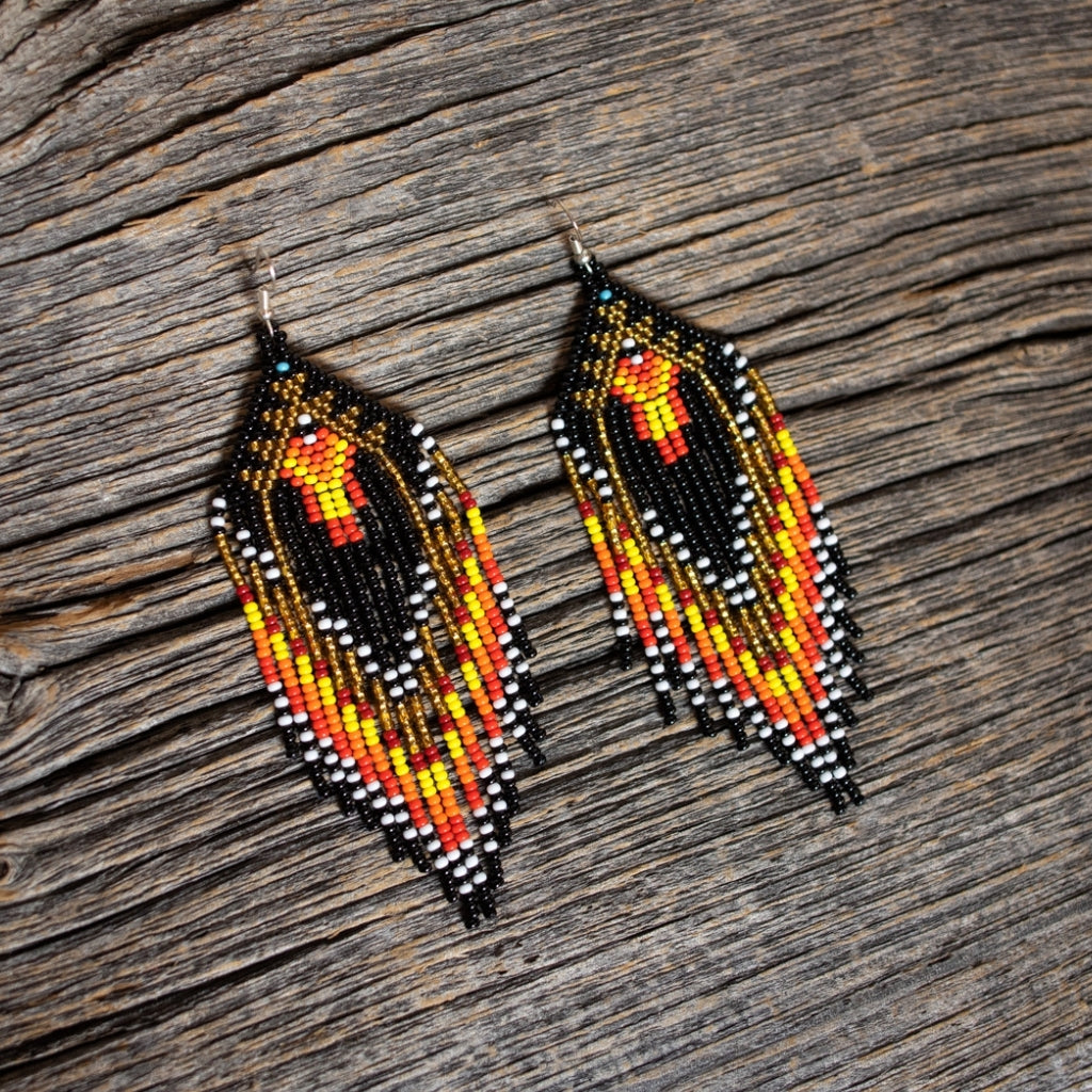 Beaded Earring by Tiffany Loon - Fire Colours