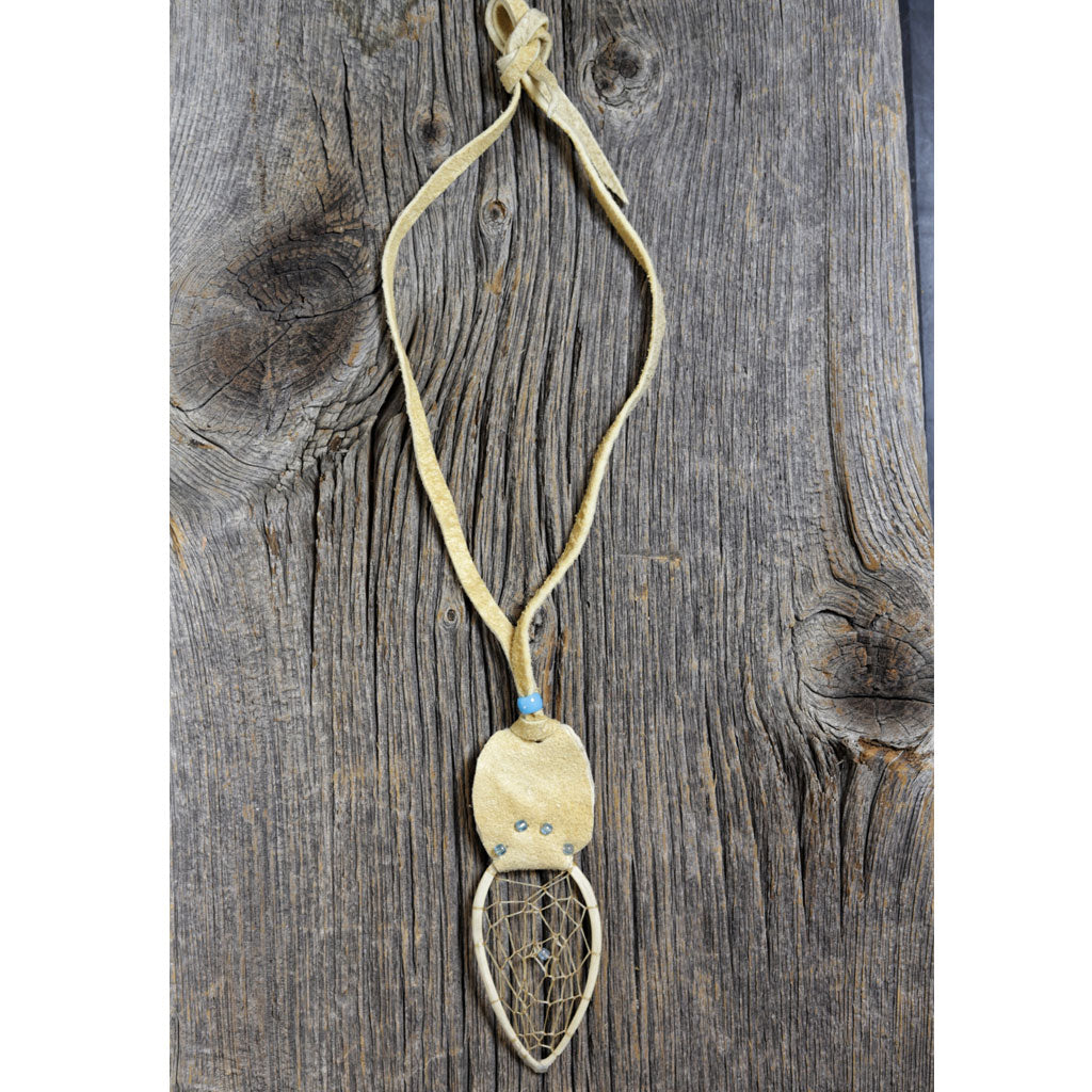 Dreamcatcher Necklace by Gracy Ratt - Transparent Blue Beads