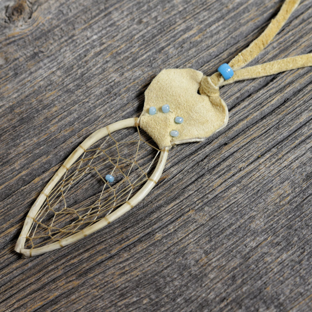 Dreamcatcher Necklace by Gracy Ratt - Pearl Blue Beads
