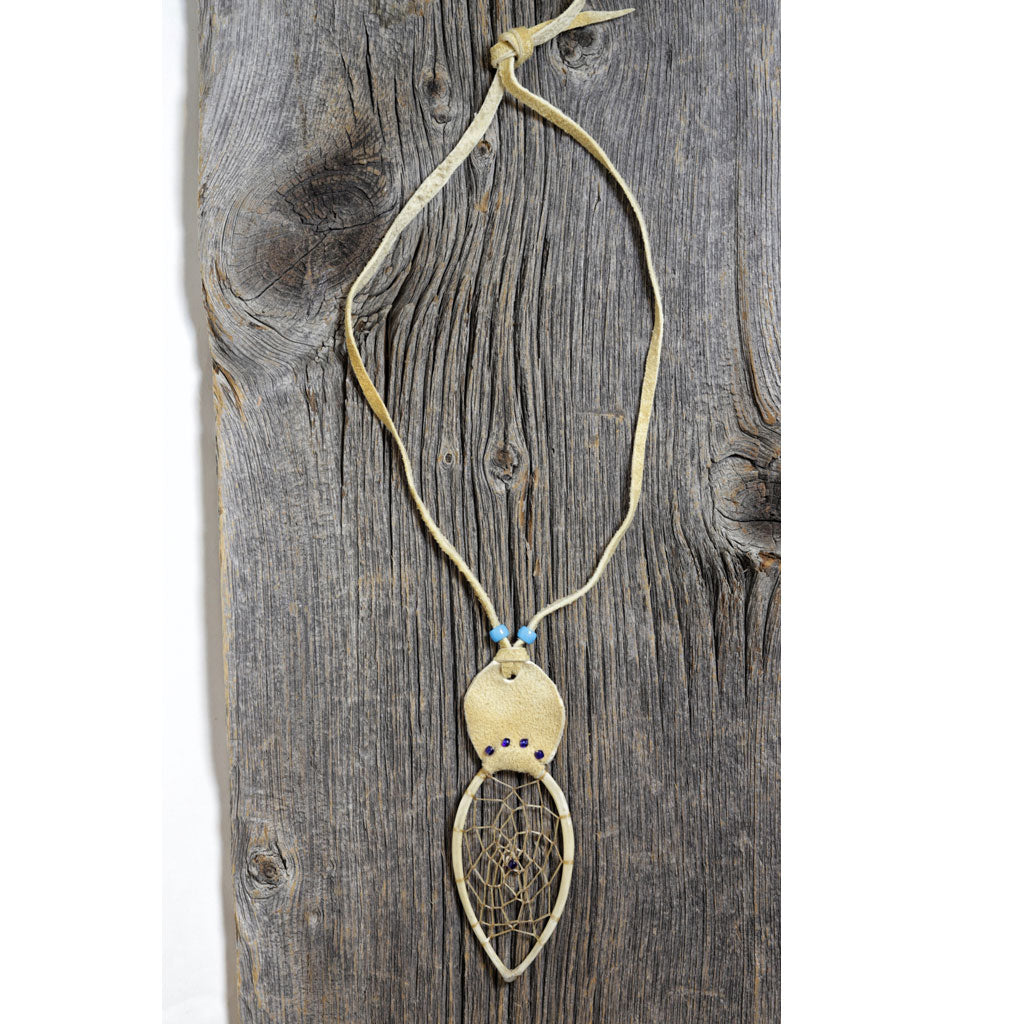 Dreamcatcher Necklace by Gracy Ratt - Royal Blue Beads