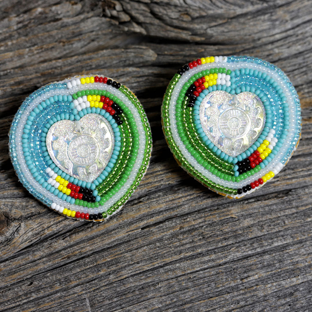 Beaded Heart Earrings by Tawny Longboat