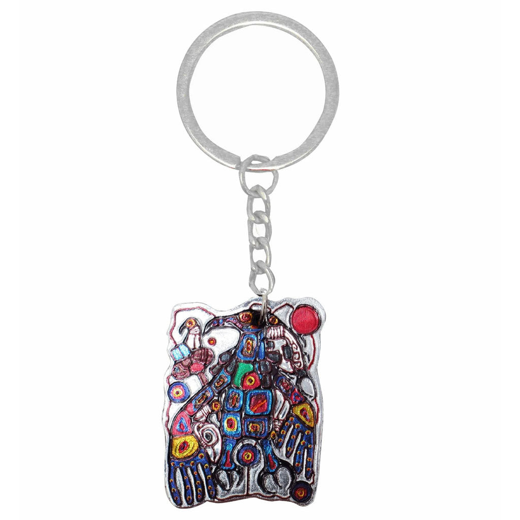 'Man Changing into Thunderbird' Keychain by Norval Morrisseau