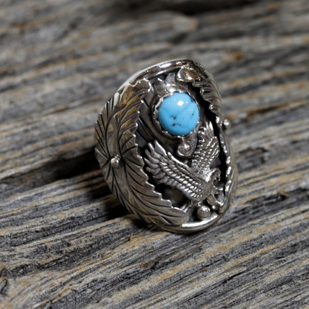 Navajo Silver & Turquoise Ring by Kree Blanchard