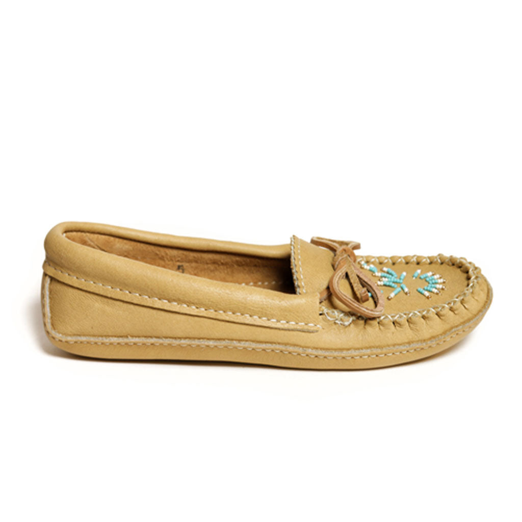 Ladies Maple Moose Hide Moccasins