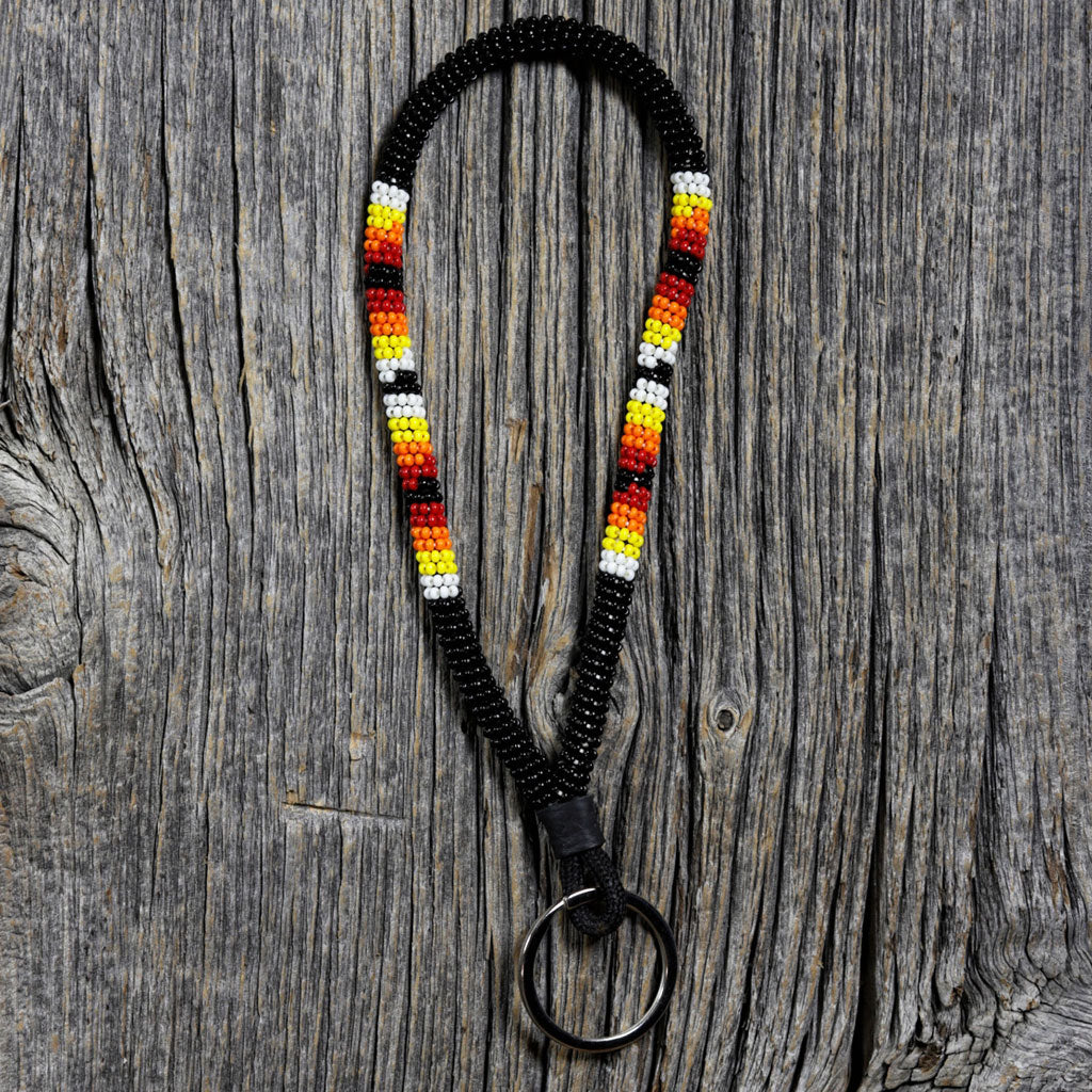 Small Beaded Lanyard by Walking Beads - Black