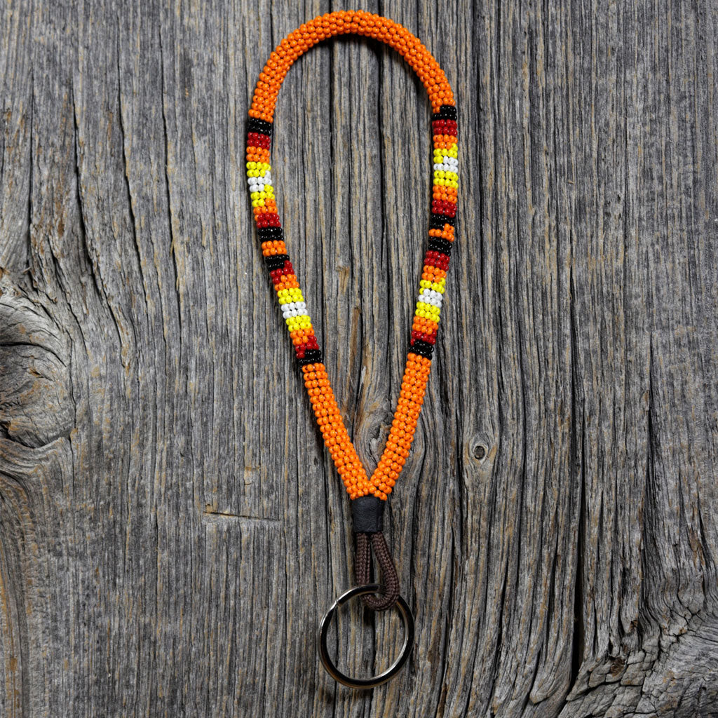 Small Beaded Lanyard by Walking Beads - Orange