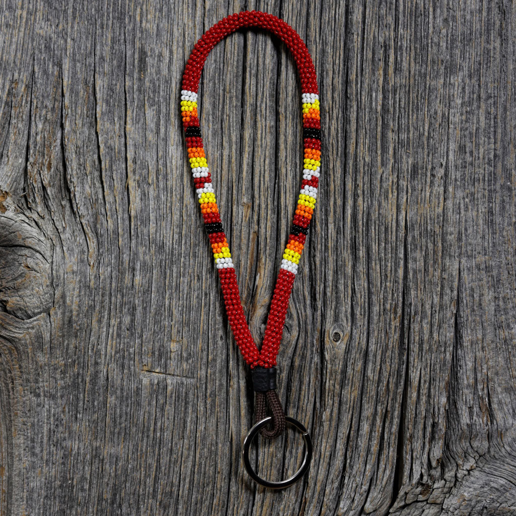 Small Beaded Lanyard by Walking Beads - Red