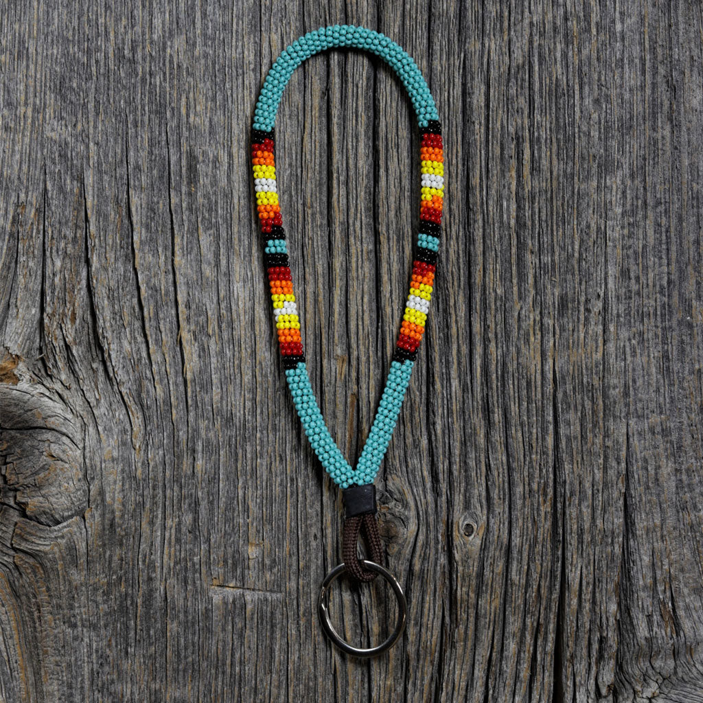 Small Beaded Lanyard by Walking Beads - Turquoise