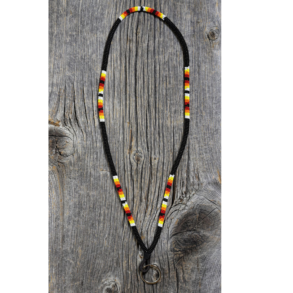 Beaded Lanyard by Walking Beads - Black