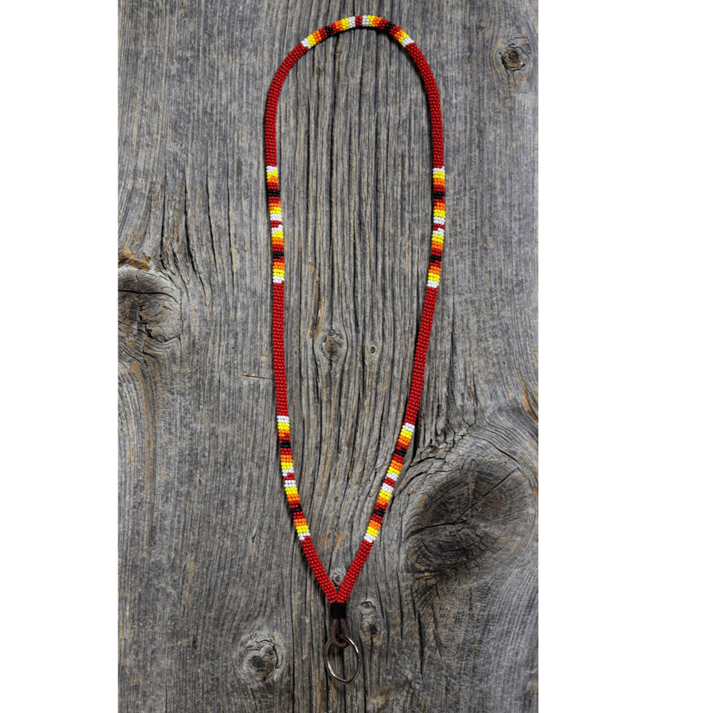 Beaded Lanyard by Walking Beads - Red