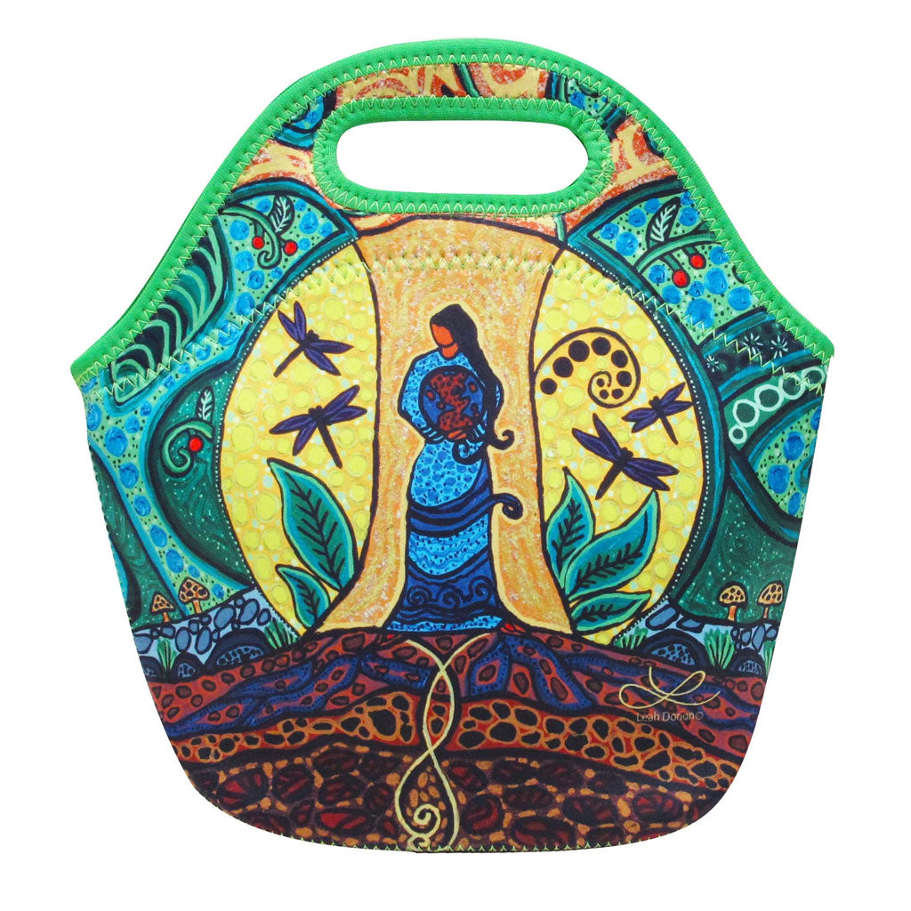 'Strong Earth Woman' Insulated Lunch Bag by Leah Dorion