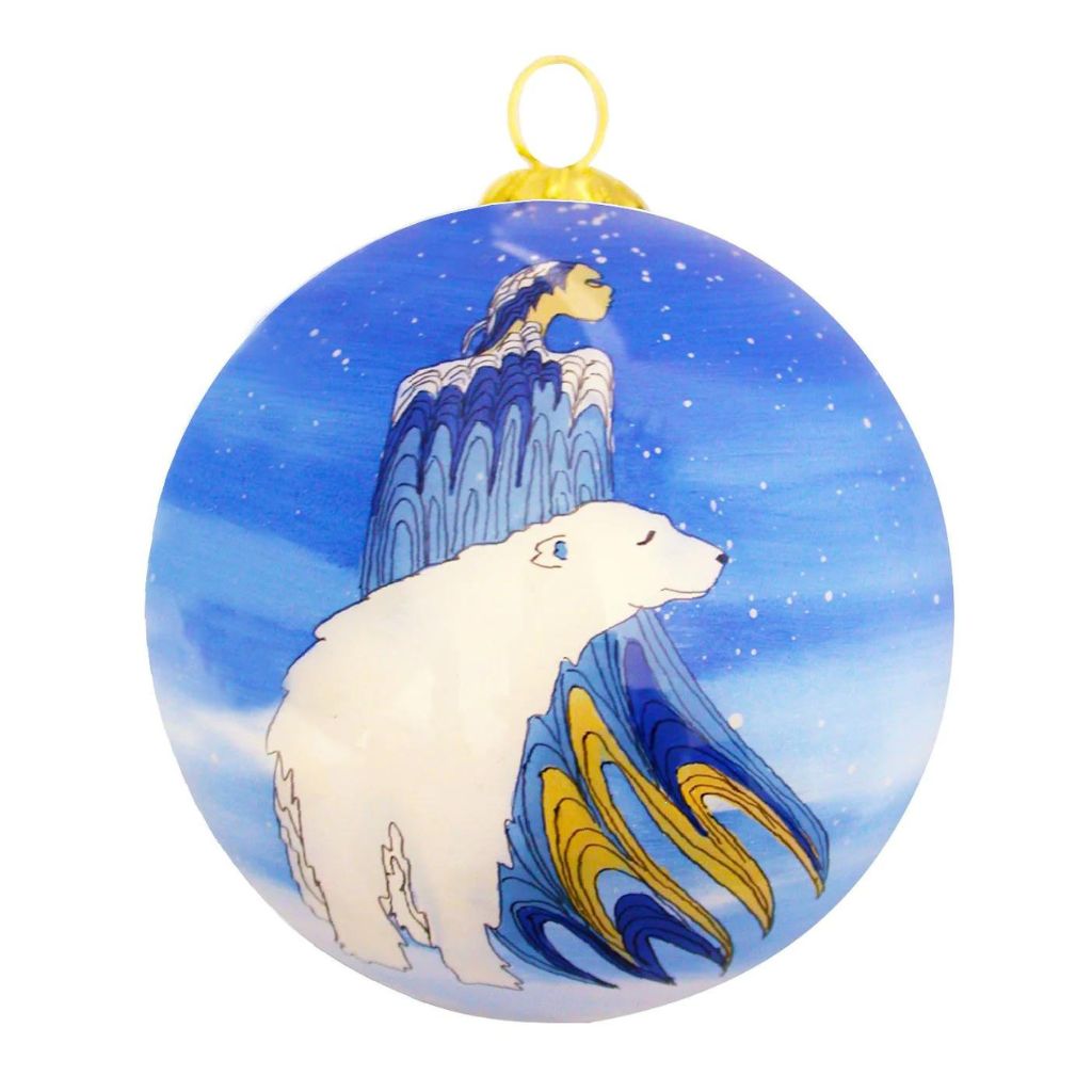 'Mother Winter' Glass Ornament by Maxine Noel