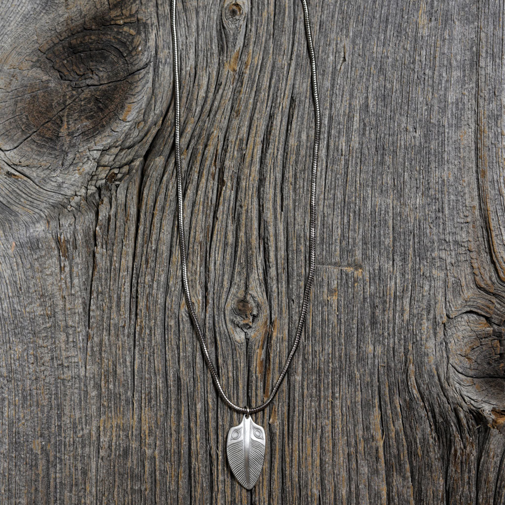 Pewter Feather Necklace by Alex Helin
