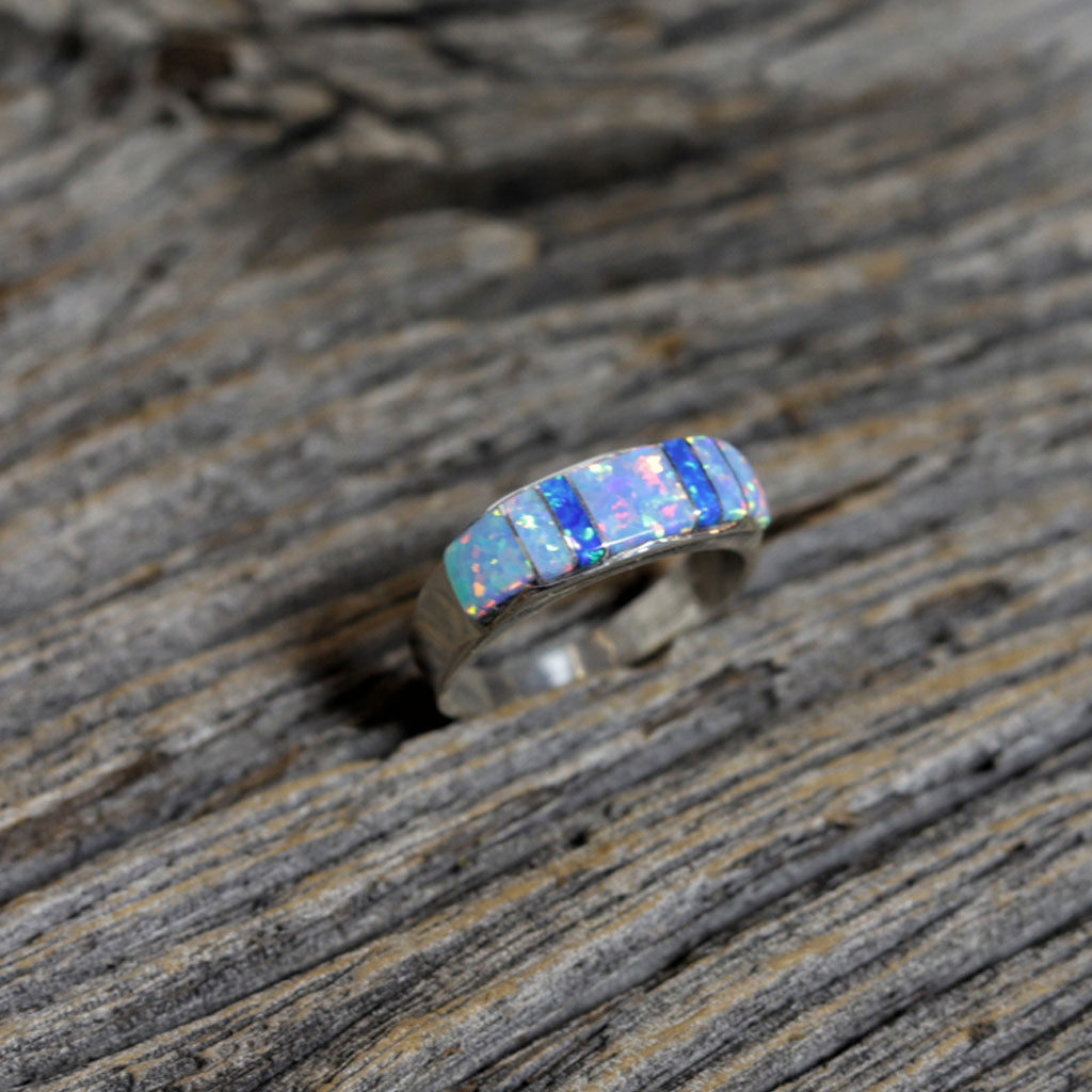 Silver & Opal Navajo Ring by Helena Jim