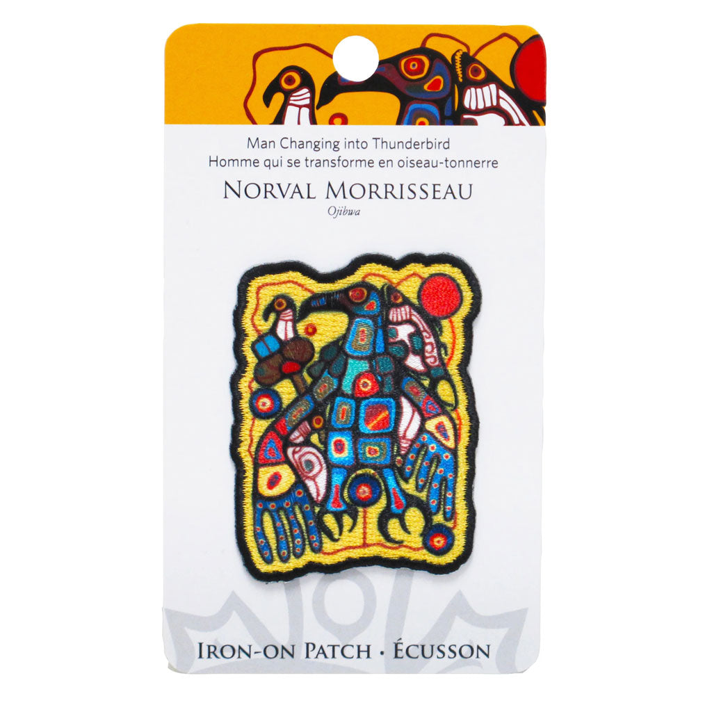 'Man Changing into Thunderbird' Iron-On Patch by Norval Morrisseau