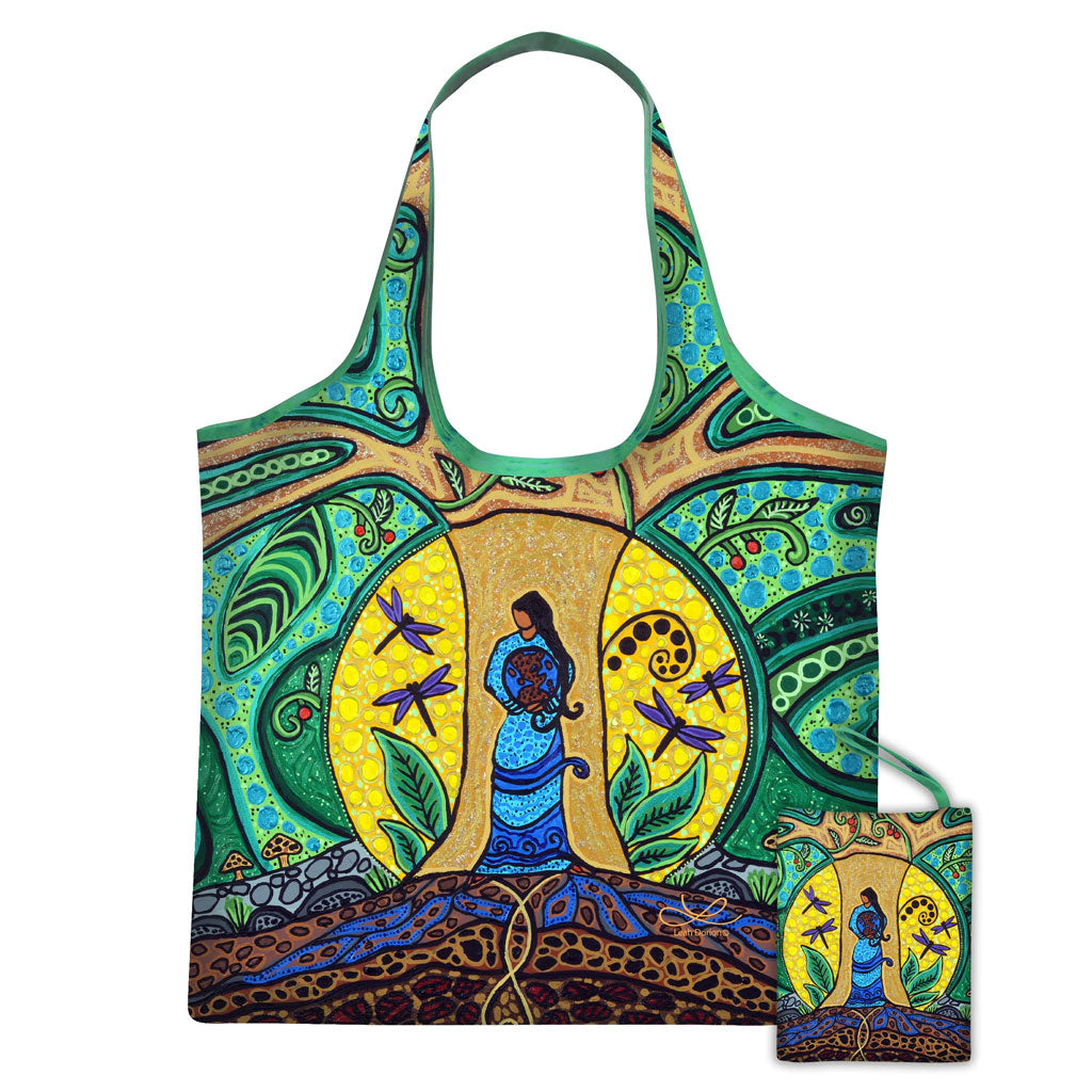 'Strong Earth Woman' Reusable Shopping Bag by Leah Dorion